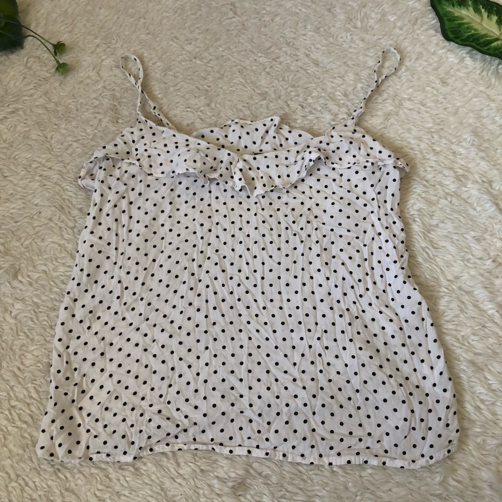 black and white H&M polka dot tank